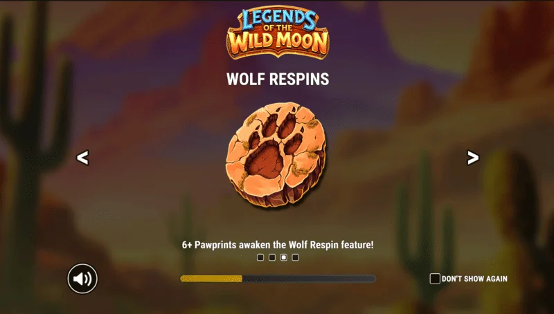 Legends of the Wild Moon - главен екран со ролни